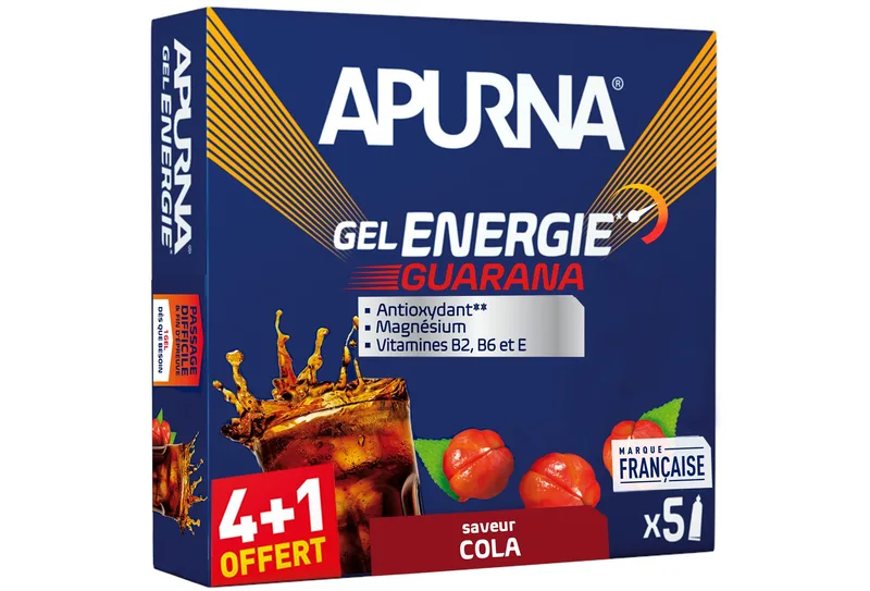 Apurna Étui gels énergie Guarana - Cola 4+1