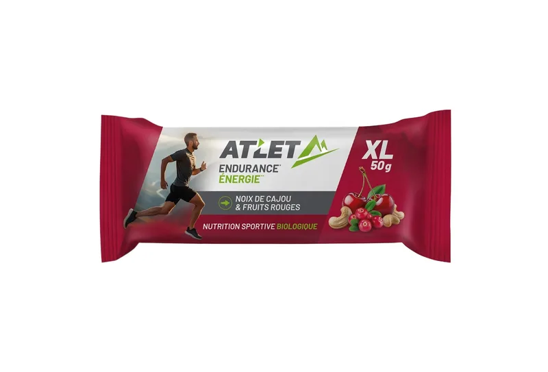 Atlet Barre Énergétique Biologique 50 g Noix de cajou et Fruits rouges