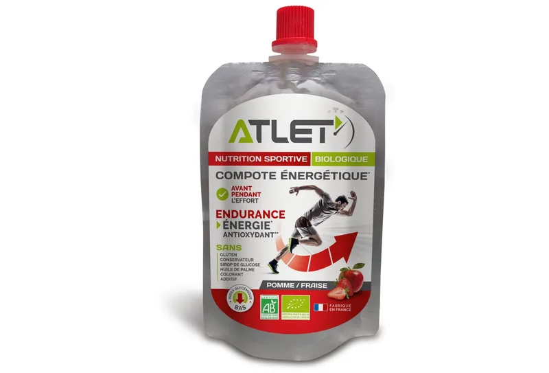 Atlet Compote énergétique Bio - Pomme et fraise