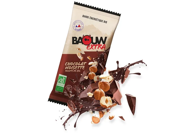 Baouw Barre énergétique bio Extra - Chocolat - Noisette