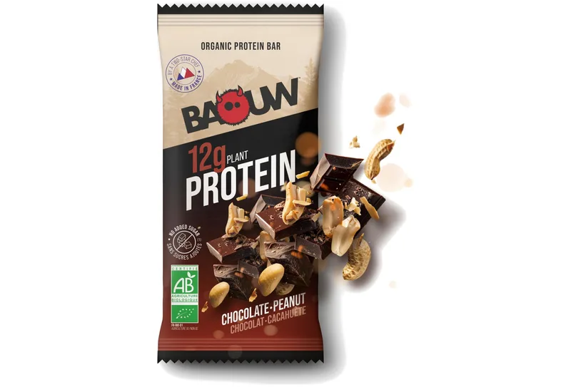 Baouw Barre protéinée bio chocolat cacahuètes