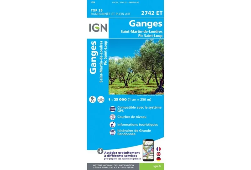 Carte IGN Ganges 2742ET