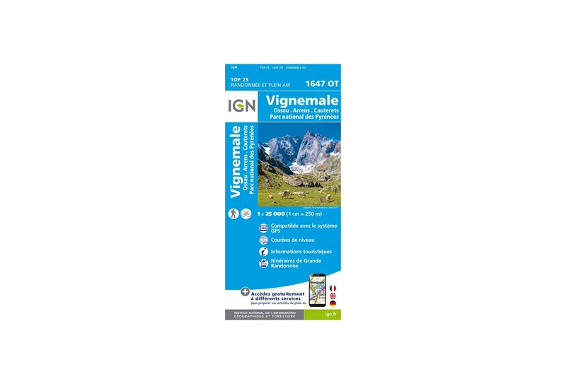 Carte IGN Vignemale 1647OT